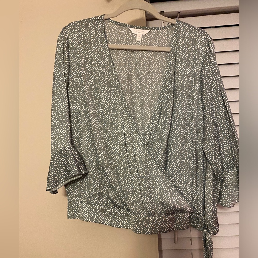 Cornflower blue with white polka dot pattern